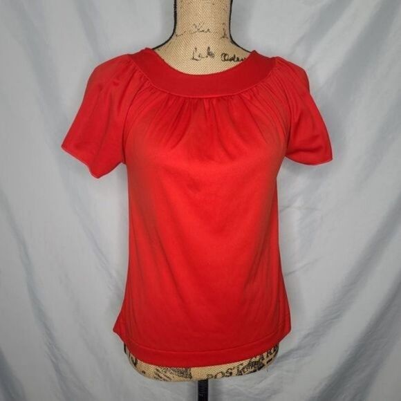 Vintage 70s Red Retro Layering Basic Shirt - Picture 2 of 13